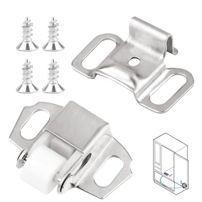 1 Pack Mailbox Door Replacement Roller Catch Latch Assembly,Hardware Roller Wheel Spring Cabinet Furniture Closet Door Catch Latch Holder with Screws for Mailbox RV,Kitchen Cabinets Doors