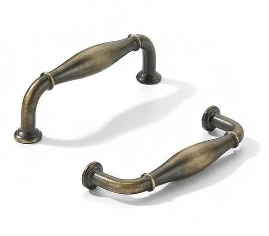 khtumeware 10-Pack 3-1/2 Inch(89mm) Hole Center Antique English Brass Solid Heavy-Duty Tradition Handles Hardware for Bathroom Dressers Pull cabinets wardrobes Closet Doors - color: Antique English Brass, size: 3-1/2inch(89mm) hole center