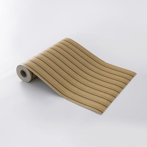 Teak Yellow Peel and Stick Slat Wall Panels,Wood Grain Paneling - color: Light Tan