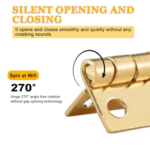 60Pcs Mini Hinges, 270 Degree Rotation Miniature Furniture Hardware