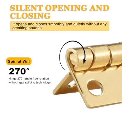 60Pcs Mini Hinges, 270 Degree Rotation Miniature Furniture Hardware