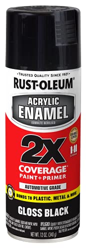 Rust-Oleum Acrylic Enamel 2X Spray Paint, Gloss Black - color: Gloss Black, size: 12 Ounce (Pack of 1)