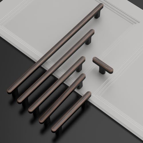 Asidrama 10 Pack 5 Inch(128mm) Oil Rubbed Bronze Kitchen Cabinet Handles, Cabinet Pulls Kitchen Cabinet Hardware for Cupboard Drawer Pulls - color: Oil Rubbed Bronze, size: 5" Hole Center, style: 10 Pack