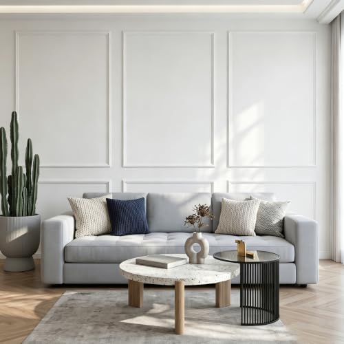 3 Sets Framed Premade Peel and Stick Wall Molding Kit – Pre-Cut Wainscoting Panels Set, Self-Adhesive Installation for Living Room, Bedroom Accent Wall Decor（63 * 39IN-39 * 28IN） - size: 63 * 39IN-39 * 28IN