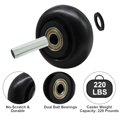 3 Inch Black Heavy Duty Caster Wheels, 4 Pack - style: Black-3Inch