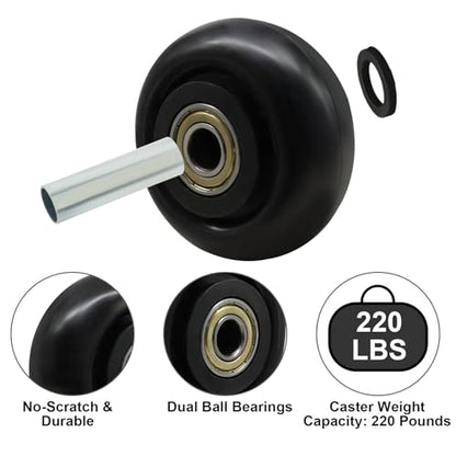 3 Inch Black Heavy Duty Caster Wheels, 4 Pack - style: Black-3Inch