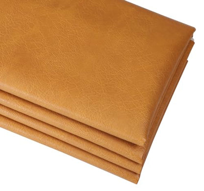 Marine Vinyl Fabric Faux Leather: Soft Vinyl Upholstery Leather 54" x 36" - color: Earthy Yellow