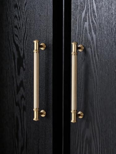 5 Pack Champagne Bronze Cabinet Pulls 6.3" Hole Center Brass Handles Drawer Pulls Closet Bathroom Vanity Dresser Hardware Zinc Alloy - color: Champagne Bronze, size: 6.3"(160mm) Hole Centers