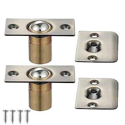 JQK Closet Ball Catch Door Hardware, Stainless Steel Catch Adjustable with Strike Plate, Antique Bronze 2 Pack, HBC100-QG-P2 - color: Antique Bronze, size: Standard 2 Pack