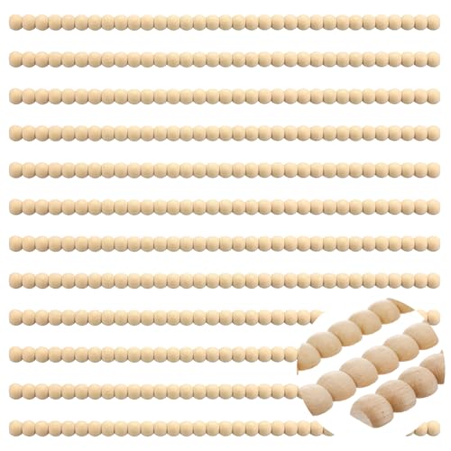 Nuanchu 12 Pcs Decorative Beaded Wood Trim Molding 15.75 Inch,11 mm - size: 11 mm
