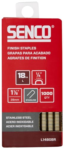 SENCO Collated Medium Wire Staples,Stainless Steel 18 GA (L14BGBR) 1,000 bx - style: 1-1/8 inch