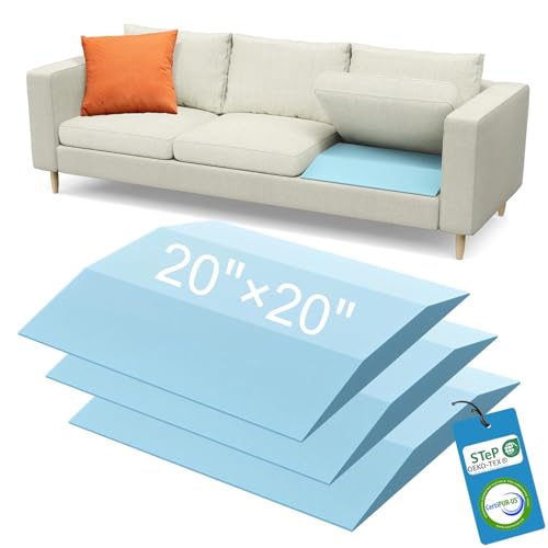 Couch Cushion Support for Sagging Seat, 20"x20"x2" 40D Firm Trapezoid Foam - color: Blue-3pcs, size: 20"x20"x2"