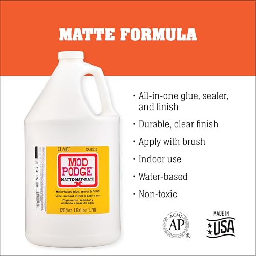 Mod Podge CS11304 Waterbase Sealer, Glue and Finish, 128 oz, Matte - size: 128 fl oz