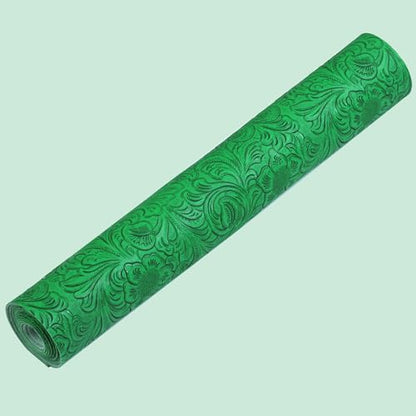 Ramya Embossed Faux Leather Sheets Fabric 12" x 53",for Handmade DIY Bows Wallet Sewing,Leather Earring Crafts Projects (Green) - color: Green