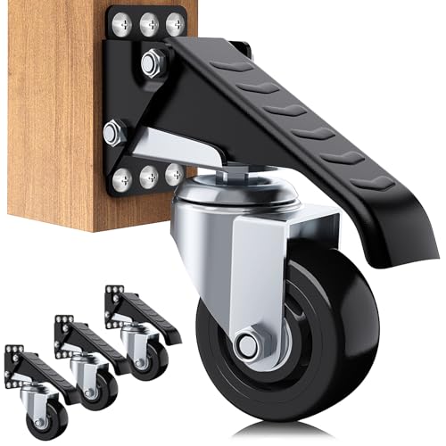 SOLEJAZZ Retractable Workbench Casters Wheels Set of 4 Heavy Duty, 920Lbs