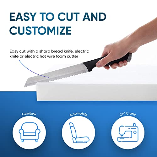 AK Trading Upholstery Foam Medium Density Cushion; (Seat Replacement, Foam Sheet, Foam Padding) - style: 1 Inch H X 30 Inch W x 72 Inch L