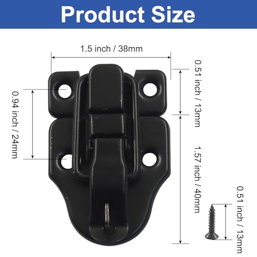 2-Pack Metal Toggle Latch, Black - color: Black