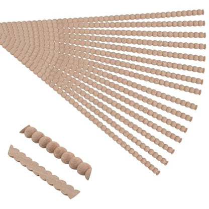 Soengsau 15-Pack 15.75" Unfinished Wood Beaded Trim - Easy to Paint, Cute Decorative Molding DIY Craft for Furniture Frame, Mirror Edge, Wall, Door, Closet, Dresser, Shelf - size: 0.35“ (9mm)