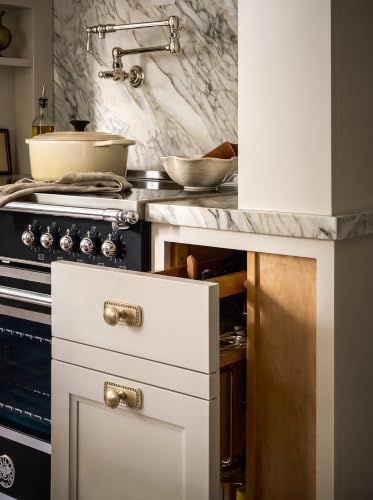 6Pack Champagne Bronze Cabinet Knobs with Backplate Drawer knobs - color: Champagne Bronze, style: Beadedge