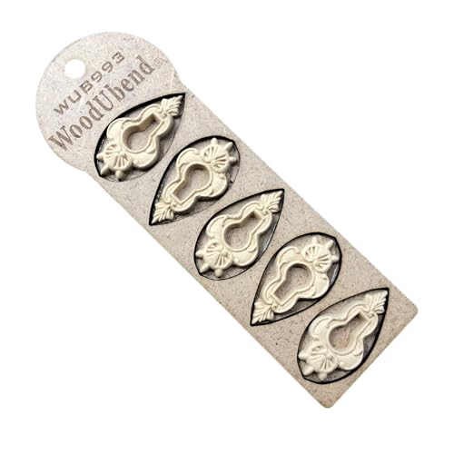 WoodUbend WUB0993 Keyhole Appliques - Heat Bendable & Flexible Wood Onlays 4.7x2.5cm - DIY Craft, Furniture & Home Decor - Easy to Apply & Paint - Versatile, Reusable & Decorative Decals (5 Pack) - size: WUB0993
