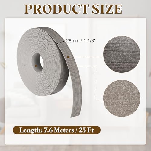 uxcell 1-1/8 Inchx25ft Wood Veneer Edge Banding Pre-Glued Flexible - size: 1-1/8 Inch x 25ft