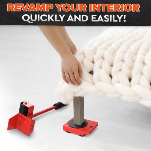 Furniture Sliders with Wheels, Furniture Lifter Tool Up to 220 Lbs
