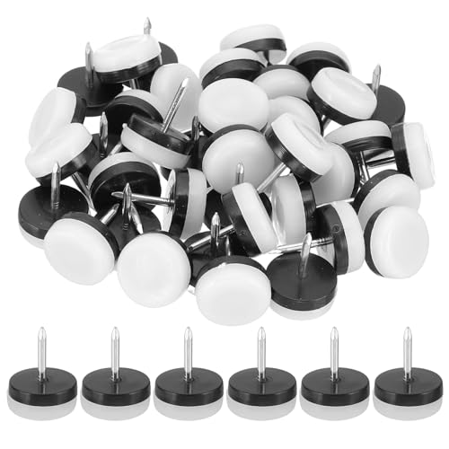 PATIKIL 0.87" Dia Chair Slides, 40 Pcs Nail on Furniture Glides Chair Leg Floor Protectors for Wooden Furniture, Table Feet, Carpet and Hardwood, White - color: White, size: 0.87"