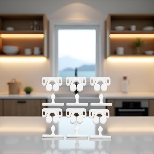 6Pcs White Marine Boat Ball Catch Door Cupboard Spring Back Plates Roller Latch Plastic Catches Cabinet Hardware