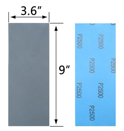 30Pcs 9 x 3.6 Inchs 2500 Grit Wet and Dry Handmade Universal Sanding Sheets, Suitable for Woodworking Furniture/Automobiles/Metal/Lacquer Polishing Sandpaper - style: 2500 Grit