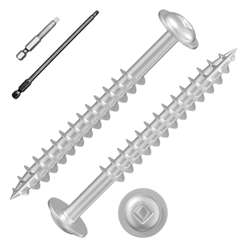 Wensilon Pocket Hole Screws, #8 x 2, Square Drive, White, 1lbs 86pcs - color: Silver, size: 8*2"