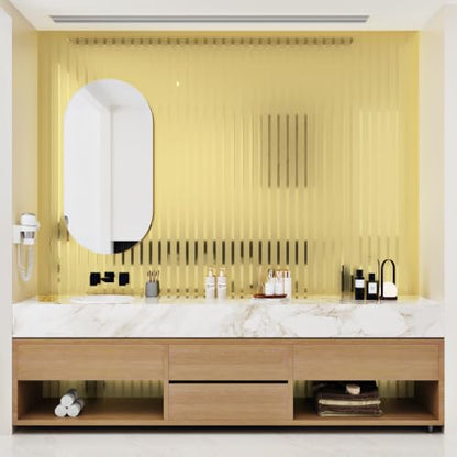 Champagne Gold Metallic Striped Wall Panels Peel and Stick for Wall 12×118" - color: Gold, size: 11.8" x 118"