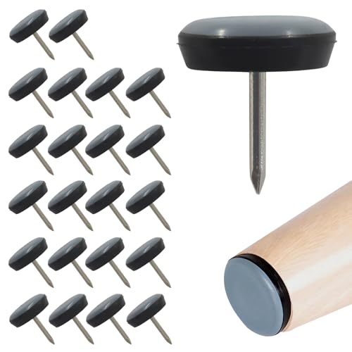 Teflon Furniture Sliders, 40 Pcs, 3/4inch Round Nail-On Glides - size: 3/4 inch (19mm)