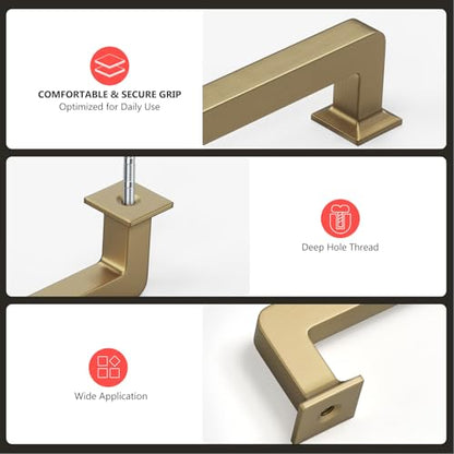 homdiy 20 Pack 5 Inch Champagne Bronze Cabinet Pulls, Solid Zinc Alloy - color: Champagne Bronze, size: 5-1/16" Hole Center