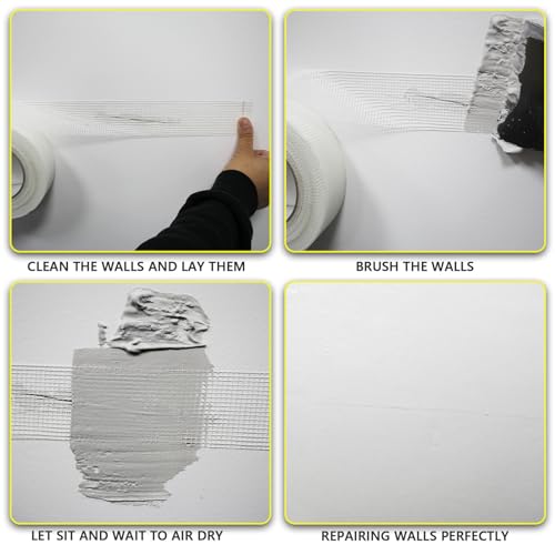 Drywall Joint Tape, 2" x 150 Feet Self-Adhesive Encrypted Fiberglass Drywall Repair Mesh Tape for Wall Cracks and Seam Patch - size: 2" x 150ft