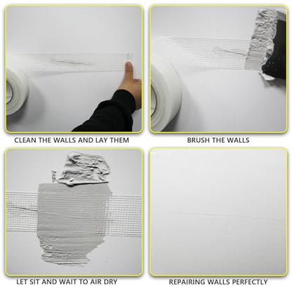 Drywall Joint Tape, 2" x 150 Feet Self-Adhesive Encrypted Fiberglass Drywall Repair Mesh Tape for Wall Cracks and Seam Patch - size: 2" x 150ft