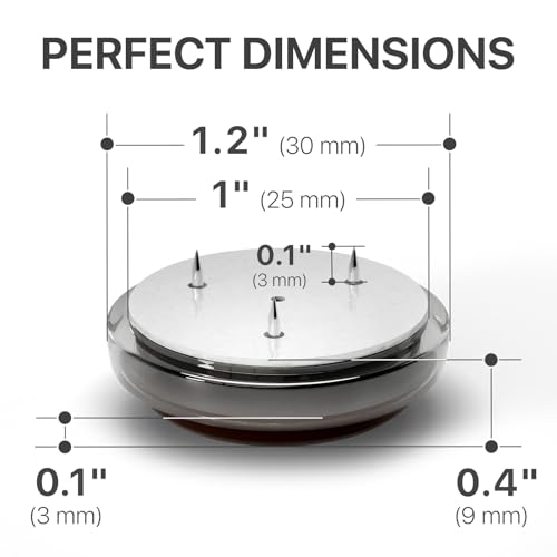 X-Protector Chair Glides - 16 PCS 1" - Premium Furniture Glides with Prongs - size: 1in (TEFLON, 16 PCS)