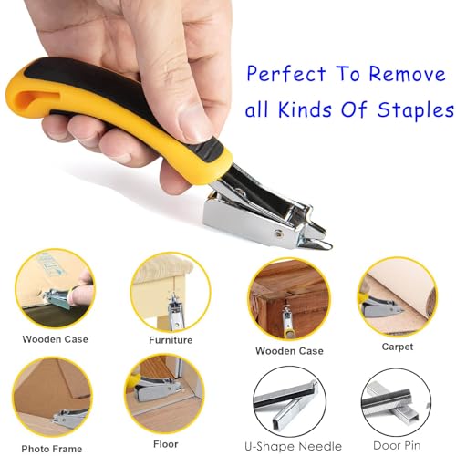 2-Pack Heavy Duty Staple Remover - Professional Upholstery & Carpet Staple Puller Tool with Non-Slip Ergonomic Handle for Furniture, Wood, Floor, Carton, Construction - color: 2 Pcs