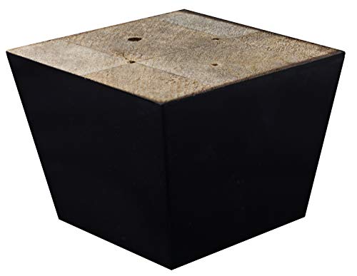 Furniture Legs for Sofa Chair Couch or Ottoman, Set of 4 Replacement Feet, 3 Inch Tall, Square with Tapered Sides, Dark Espresso Finish - color: Dark Espresso