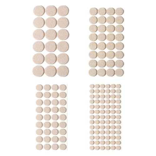 Felt Furniture Pads for Hardwood Floors 164 Piece, Furnigear Anti Scratches Felt Pads for Round Chair Feet Self Adhesive Chair Felt Pads Sliders Moving Your Furniture Smoothly, Beige - color: Beige - Round, size: Round Mix 164pcs