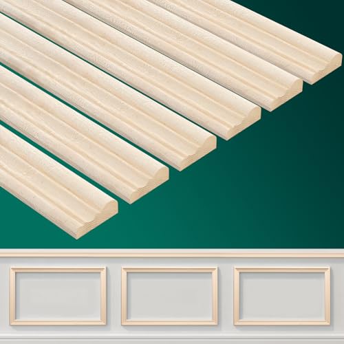 12 Pcs Wall Molding Trim, Split Wood Slats Mouldings, 15.8" X 0.9" - size: 15.8" X 0.9"