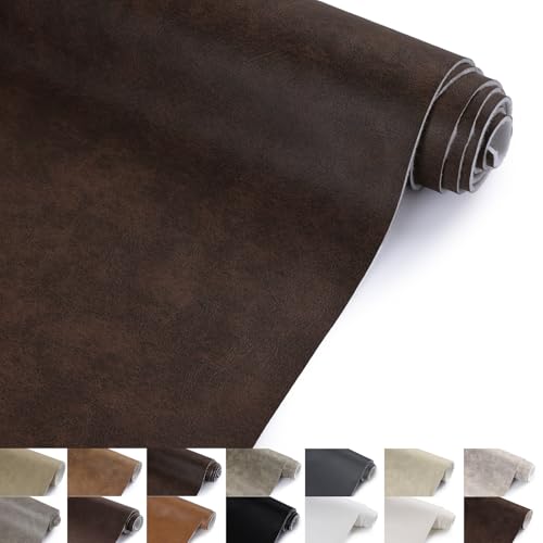 Faux Leather Vinyl Upholstery Fabric by The Yard 1.3mm Thick 55" x 180" - color: Cocoa, size: 5 Yards