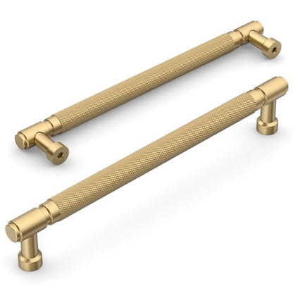 Amerdeco 10 Pack Champagne Bronze knurled Cabinet Pulls 7.5" - color: Champagne Bronze, size: 7.5" hole center