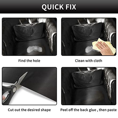 Numola Leather Repair Patch, 8×11 Inch Self-Adhesive Black - color: Black, size: 8×11inch