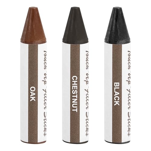 uxcell Wood Filler Stick, 3 Pcs Wax Sticks Wood Touch Up Markers - color: Black/Oak/Chestnut