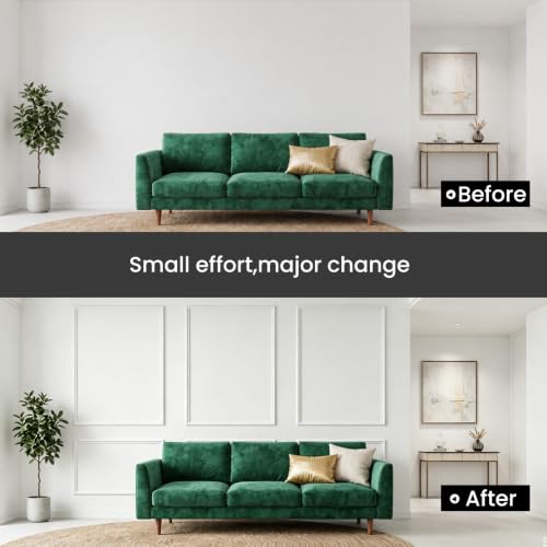 3 Sets Framed Premade Peel and Stick Wall Molding Kit – Pre-Cut Wainscoting Panels Set, Self-Adhesive Installation for Living Room, Bedroom Accent Wall Decor（63 * 39IN-39 * 28IN） - size: 63 * 39IN-39 * 28IN