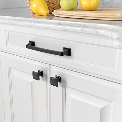 Amerdeco 10 Pack 1 Inch Matte Black Cabinet Knobs - color: Matte Black, size: Single Hole