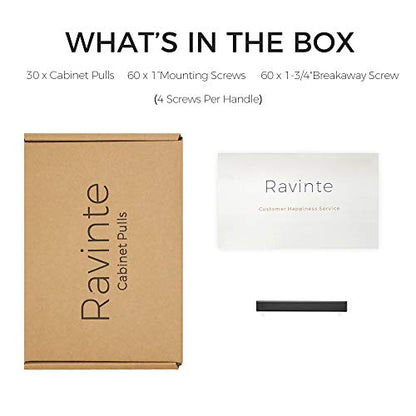 Ravinte Matte Black Square & Solid Cabinet Handles,3 Inch,30 Pack - size: 3 Inch Hole Center