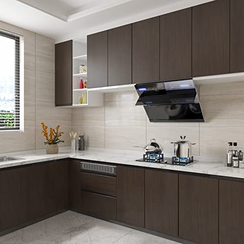CRE8TIVE Dark Brown Wood Contact Paper Distressed Wood Look Wallpaper Peel and Stick Countertops Waterproof Brown Contact Paper Self Adhesive Textured Wallpaper Vinyl Wrap for Bedroom Kitchen 12"x80" - size: 12" x 80"