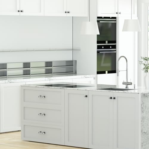 Haliwu 10 Pack Kitchen Cabinet Knobs Black and White Marble Grain Knobs - color: White Marble & Black, size: T-bar Knob