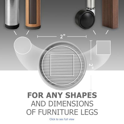 Non Slip Furniture Pads for Hardwood Floors -Yelanon 8Pcs 2” Coasters Cups - color: 8pcs2"round Gray